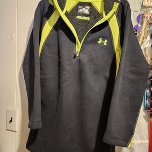 Under Armour Black and Neon Green ColdGear Top